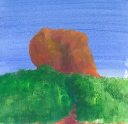 Sigiriya Rock (akryl på papir)